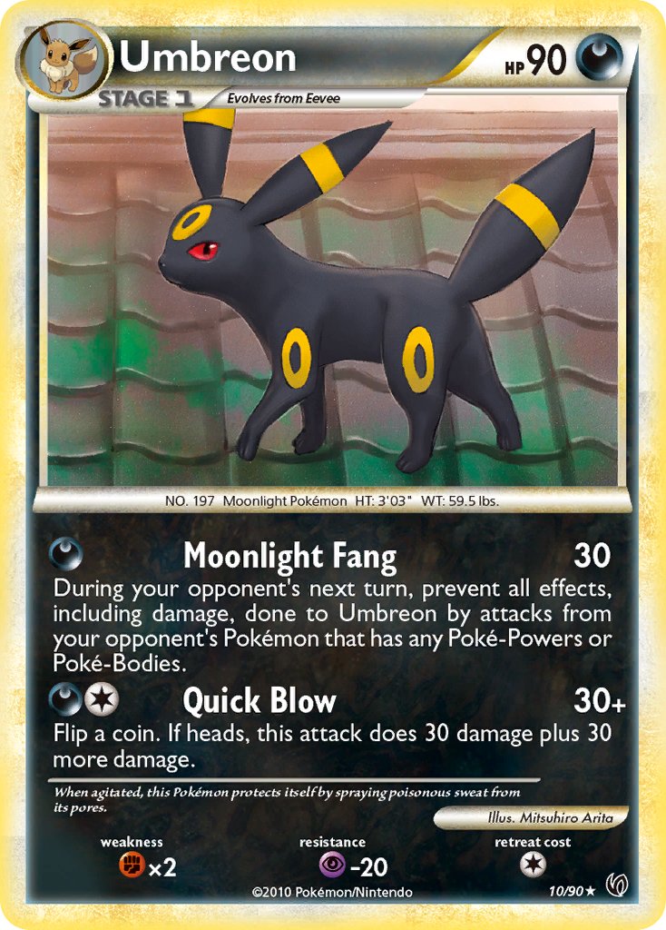 Umbreon (10/90) (Cracked Ice Holo) (Theme Deck Exclusive) [HeartGold & SoulSilver: Undaunted] | Exor Games Summserside