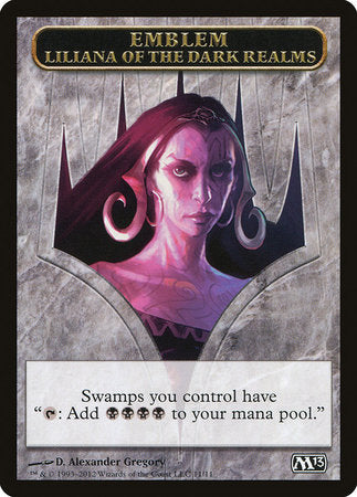 Emblem - Liliana of the Dark Realms [Magic 2013 Tokens] | Exor Games Summserside