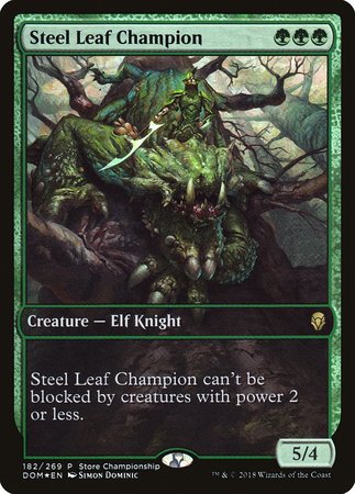 Steel Leaf Champion [Dominaria Promos] | Exor Games Summserside