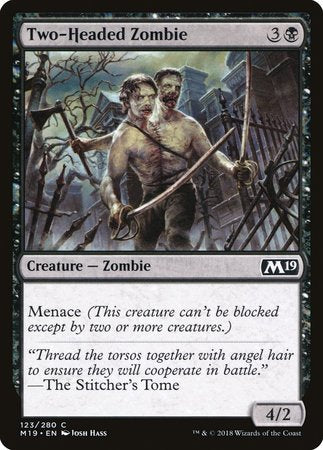 Two-Headed Zombie [Core Set 2019] | Exor Games Summserside