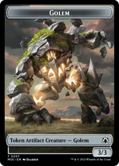 Golem // Clue Double-Sided Token [March of the Machine Commander Tokens] | Exor Games Summserside