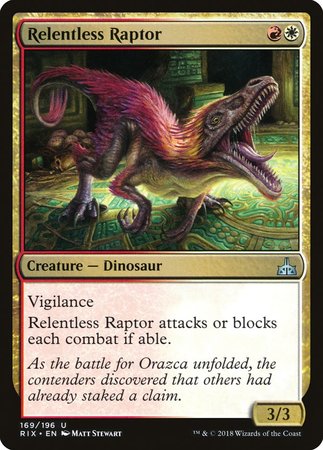 Relentless Raptor [Rivals of Ixalan] | Exor Games Summserside