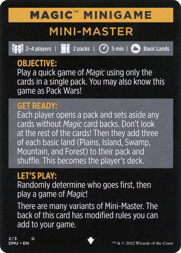 Mini-Master (Magic Minigame) [Commander Legends: Battle for Baldur's Gate Minigame] | Exor Games Summserside