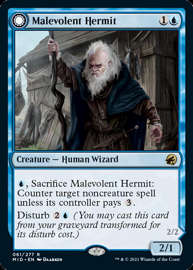 Malevolent Hermit // Benevolent Geist [Innistrad: Midnight Hunt] | Exor Games Summserside