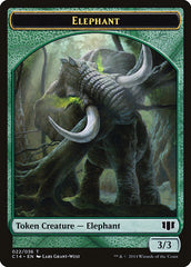 Elephant // Elf Warrior Double-sided Token [Commander 2014 Tokens] | Exor Games Summserside