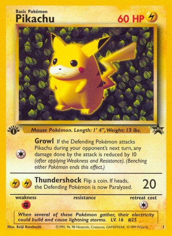 Pikachu (1) (1st Edition Misprint Promo) [Wizards of the Coast: Black Star Promos] | Exor Games Summserside