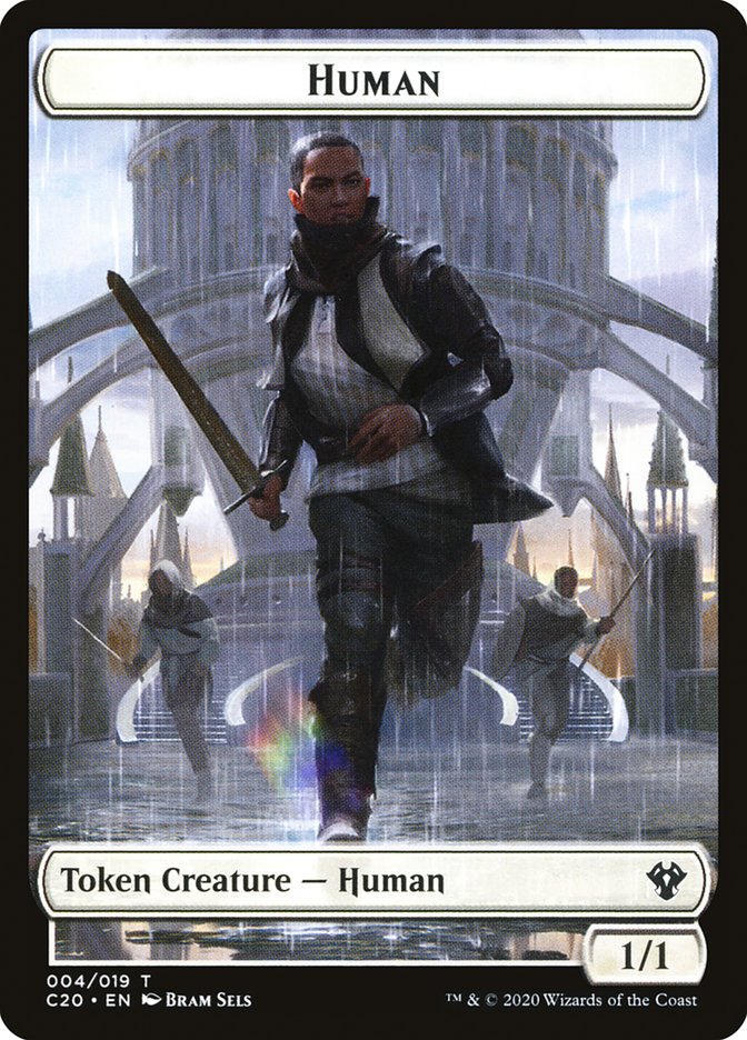 Human // Treasure Double-sided Token [Commander 2020 Tokens] | Exor Games Summserside