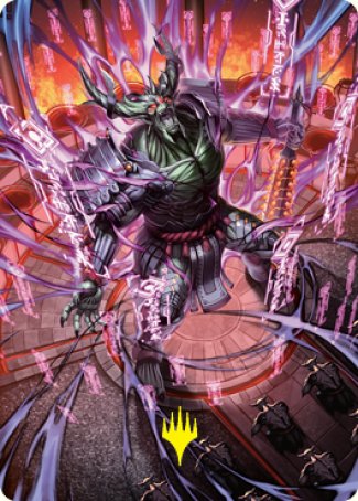 Hidetsugu, Devouring Chaos Art Card (Gold-Stamped Signature) [Kamigawa: Neon Dynasty Art Series] | Exor Games Summserside