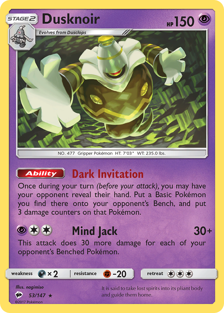 Dusknoir (53/147) [Sun & Moon: Burning Shadows] | Exor Games Summserside