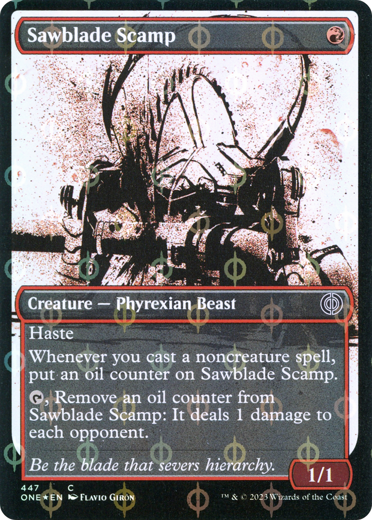 Sawblade Scamp (Showcase Ichor Step-and-Compleat Foil) [Phyrexia: All Will Be One] | Exor Games Summserside