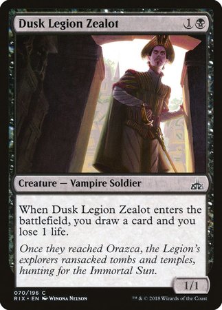 Dusk Legion Zealot [Rivals of Ixalan] | Exor Games Summserside