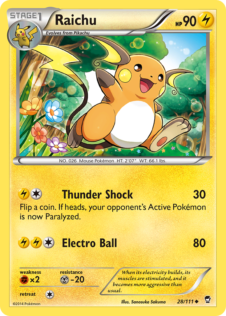 Raichu (28/111) [XY: Furious Fists] | Exor Games Summserside