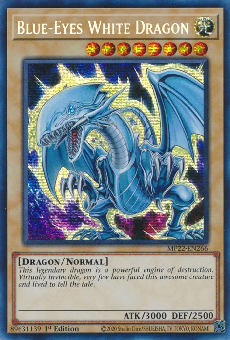 Blue-Eyes White Dragon [MP22-EN266] Prismatic Secret Rare | Exor Games Summserside