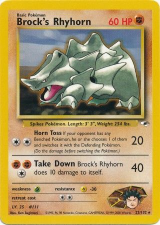 Brock's Rhyhorn (22/132) [Gym Heroes Unlimited] | Exor Games Summserside