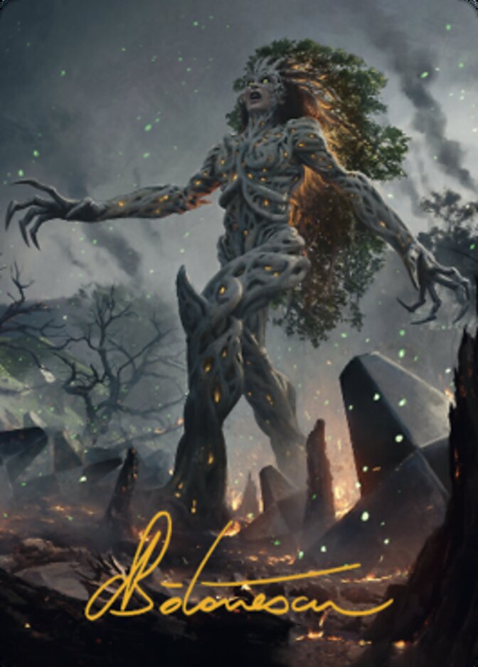 Titania, Gaea Incarnate Art Card (Gold-Stamped Signature) [The Brothers' War Art Series] | Exor Games Summserside