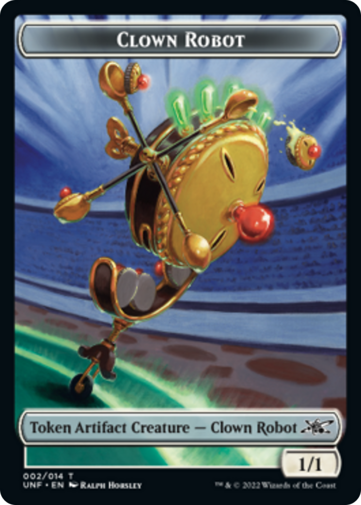 Clown Robot (002) // Food (011) Double-sided Token [Unfinity Tokens] | Exor Games Summserside