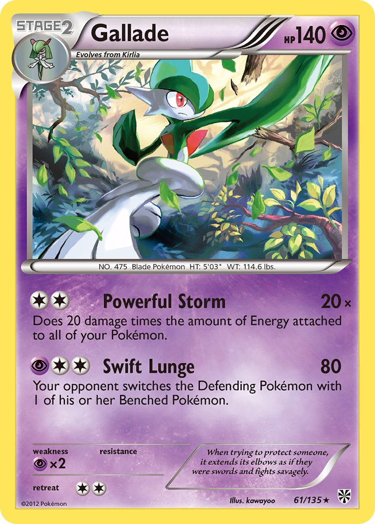 Gallade (61/135) (Cosmos Holo) (Blister Exclusive) [Black & White: Plasma Storm] | Exor Games Summserside