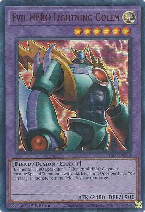 Evil HERO Lightning Golem (Red) [LDS3-EN028] Ultra Rare | Exor Games Summserside