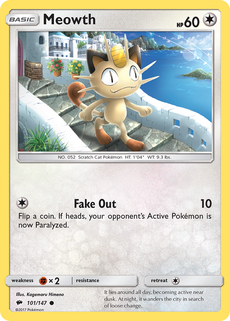 Meowth (101/147) [Sun & Moon: Burning Shadows] | Exor Games Summserside