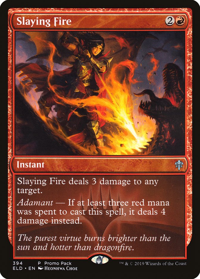 Slaying Fire (Promo Pack) [Throne of Eldraine Promos] | Exor Games Summserside