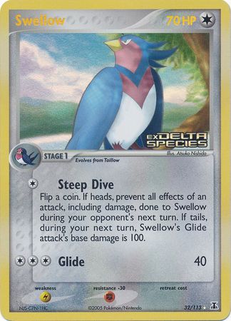 Swellow (32/113) (Stamped) [EX: Delta Species] | Exor Games Summserside