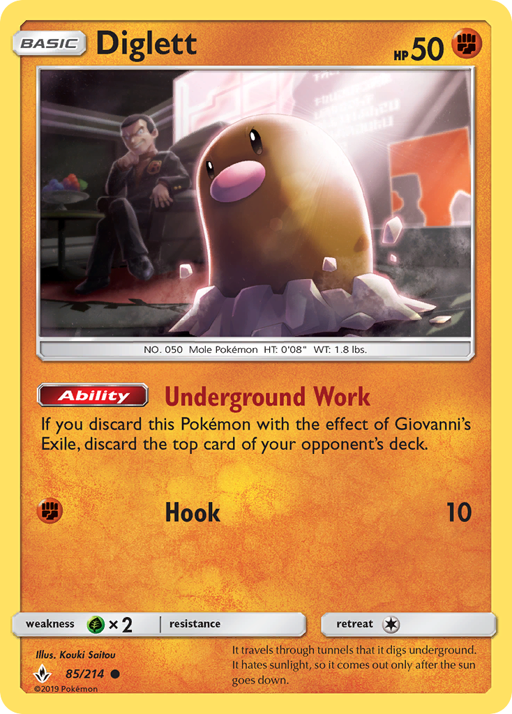 Diglett (85/214) [Sun & Moon: Unbroken Bonds] | Exor Games Summserside