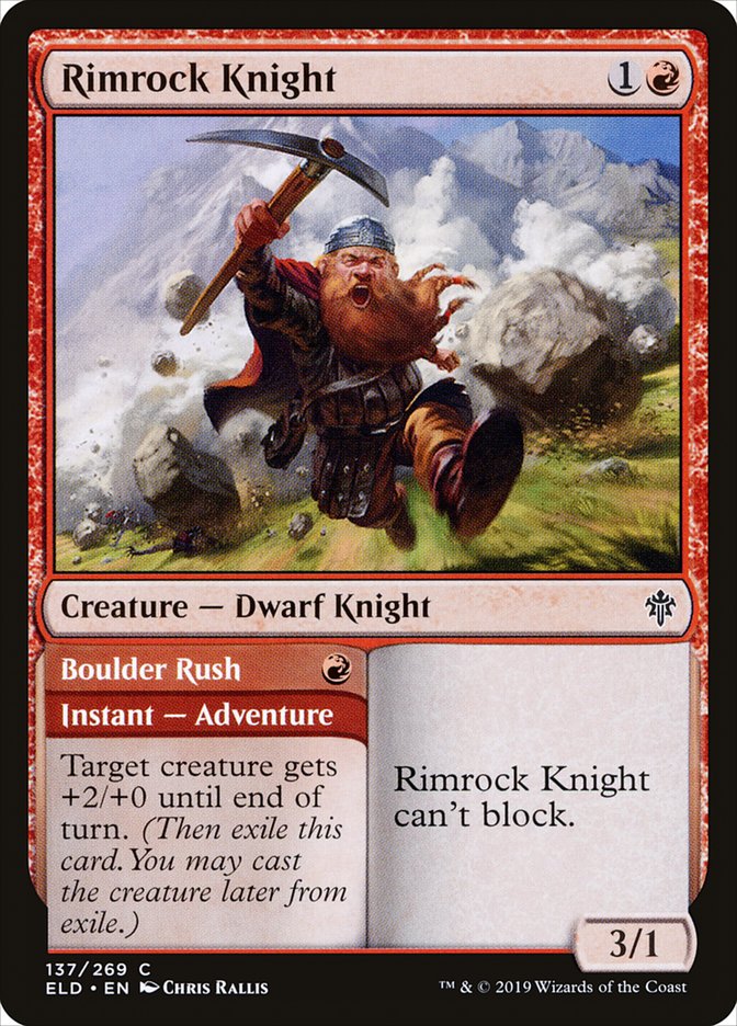 Rimrock Knight // Boulder Rush [Throne of Eldraine] | Exor Games Summserside