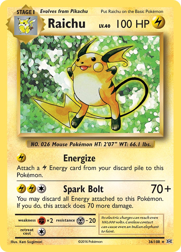 Raichu (36/108) (Theme Deck Exclusive) [XY: Evolutions] | Exor Games Summserside