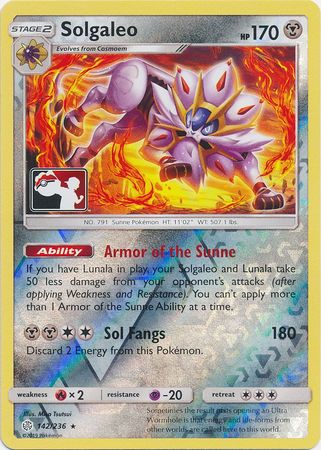 Solgaleo (142/236) (Pokemon Club Special Print) [Sun & Moon: Cosmic Eclipse] | Exor Games Summserside