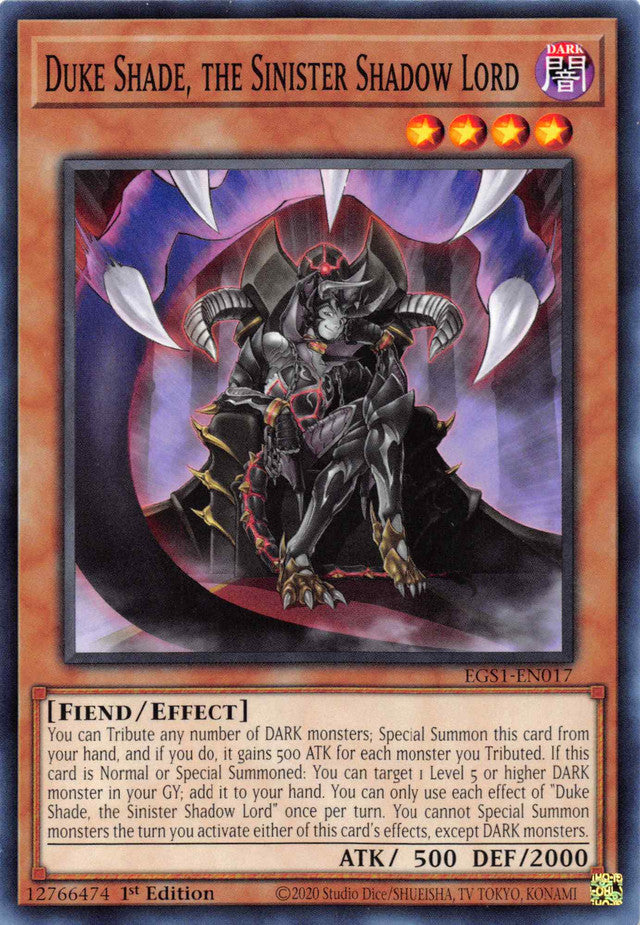 Duke Shade, the Sinister Shadow Lord [EGS1-EN017] Common | Exor Games Summserside