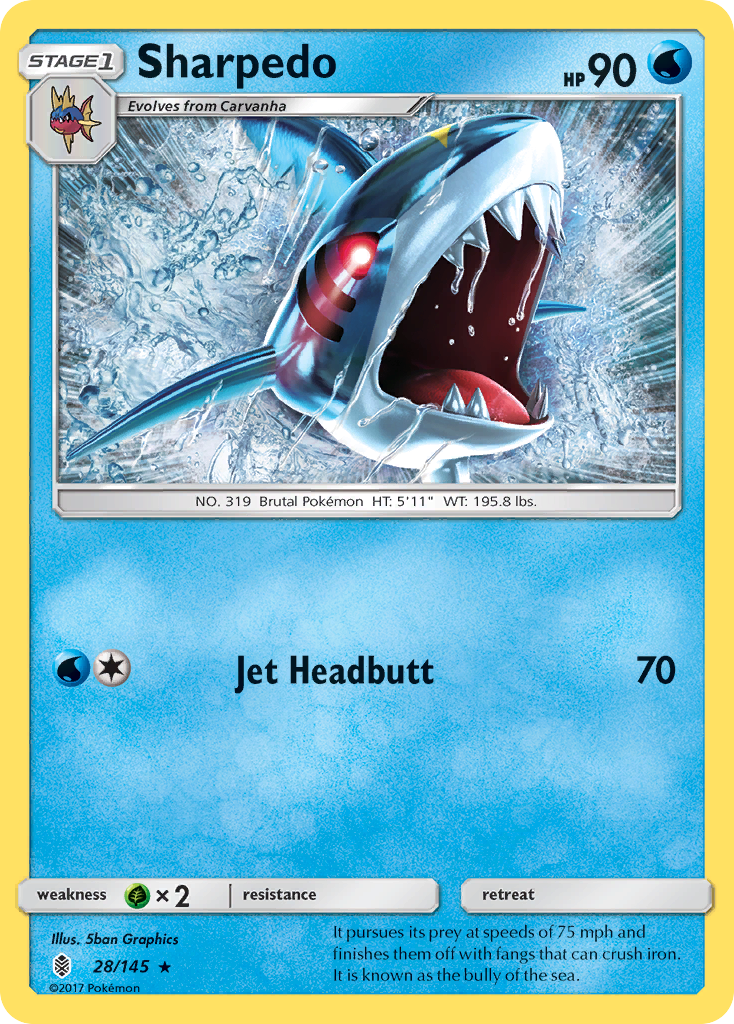 Sharpedo (28/145) [Sun & Moon: Guardians Rising] | Exor Games Summserside