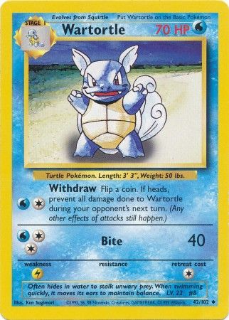 Wartortle (42/102) [Base Set Unlimited] | Exor Games Summserside