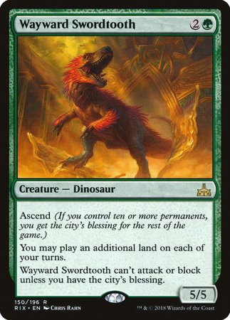 Wayward Swordtooth [Rivals of Ixalan] | Exor Games Summserside