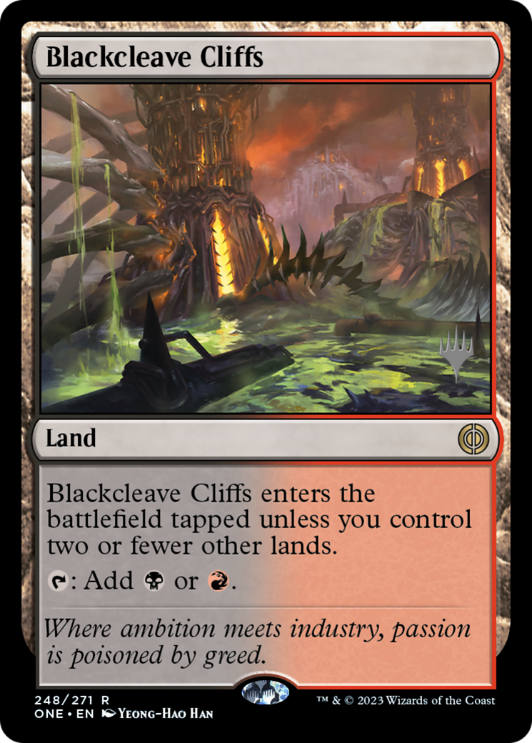 Blackcleave Cliffs (Promo Pack) [Phyrexia: All Will Be One Promos] | Exor Games Summserside