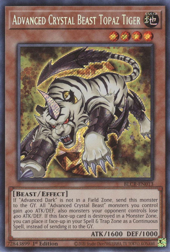 Advanced Crystal Beast Topaz Tiger [BLCR-EN013] Secret Rare | Exor Games Summserside