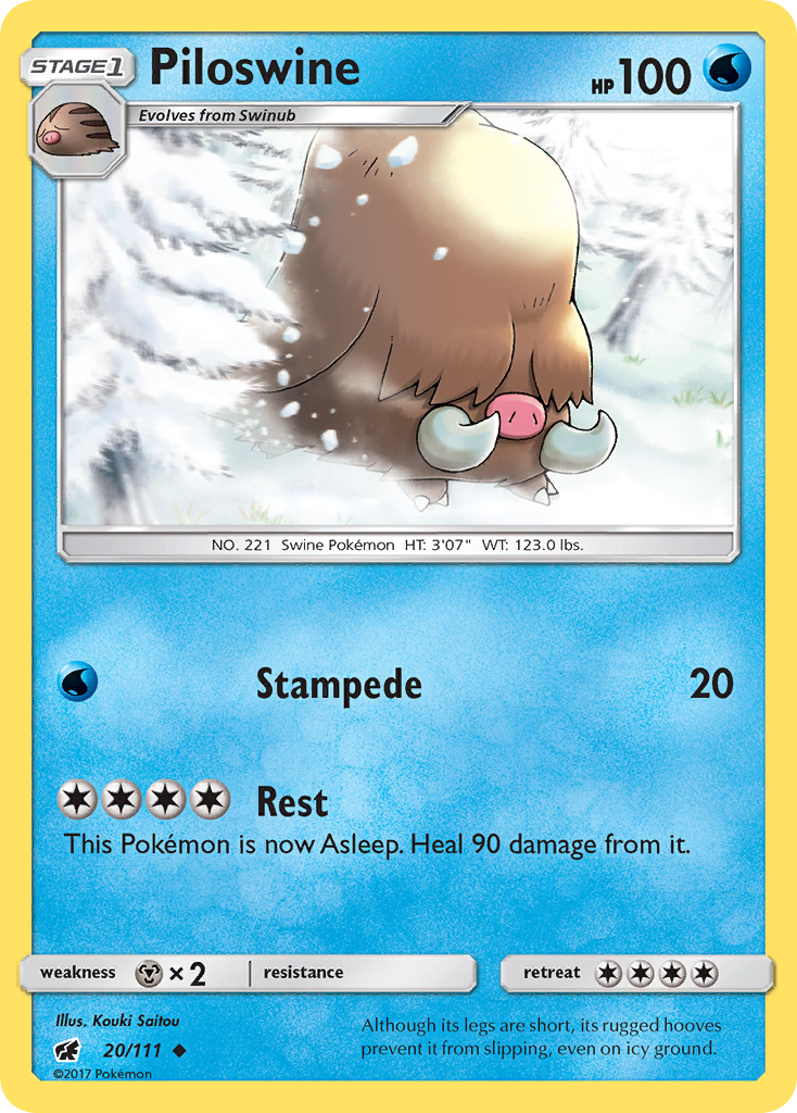 Piloswine (20/111) [Sun & Moon: Crimson Invasion] | Exor Games Summserside