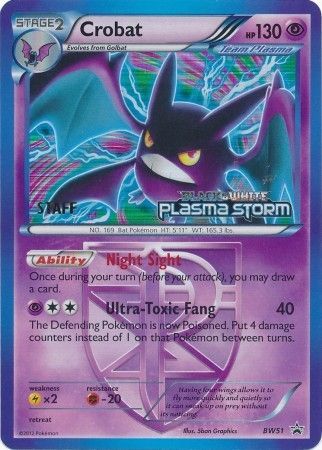 Crobat Team Plasma (BW51) (Staff Prerelease Promo) [Black & White: Black Star Promos] | Exor Games Summserside