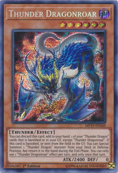 Thunder Dragonroar [MP19-EN169] Prismatic Secret Rare | Exor Games Summserside