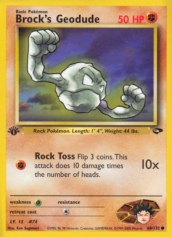 Brock's Geodude (68/132) [Gym Challenge 1st Edition] | Exor Games Summserside