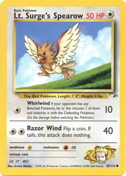 Lt. Surge's Spearow (83/132) [Gym Heroes Unlimited] | Exor Games Summserside