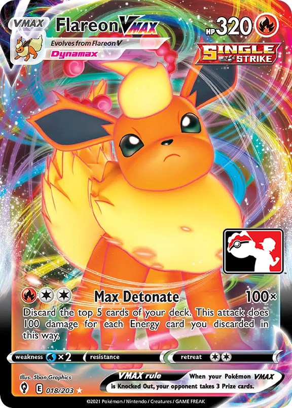 Flareon VMAX (018/203) [Prize Pack Series One] | Exor Games Summserside