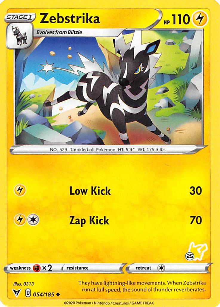 Zebstrika (054/185) (Pikachu Stamp #25) [Battle Academy 2022] | Exor Games Summserside