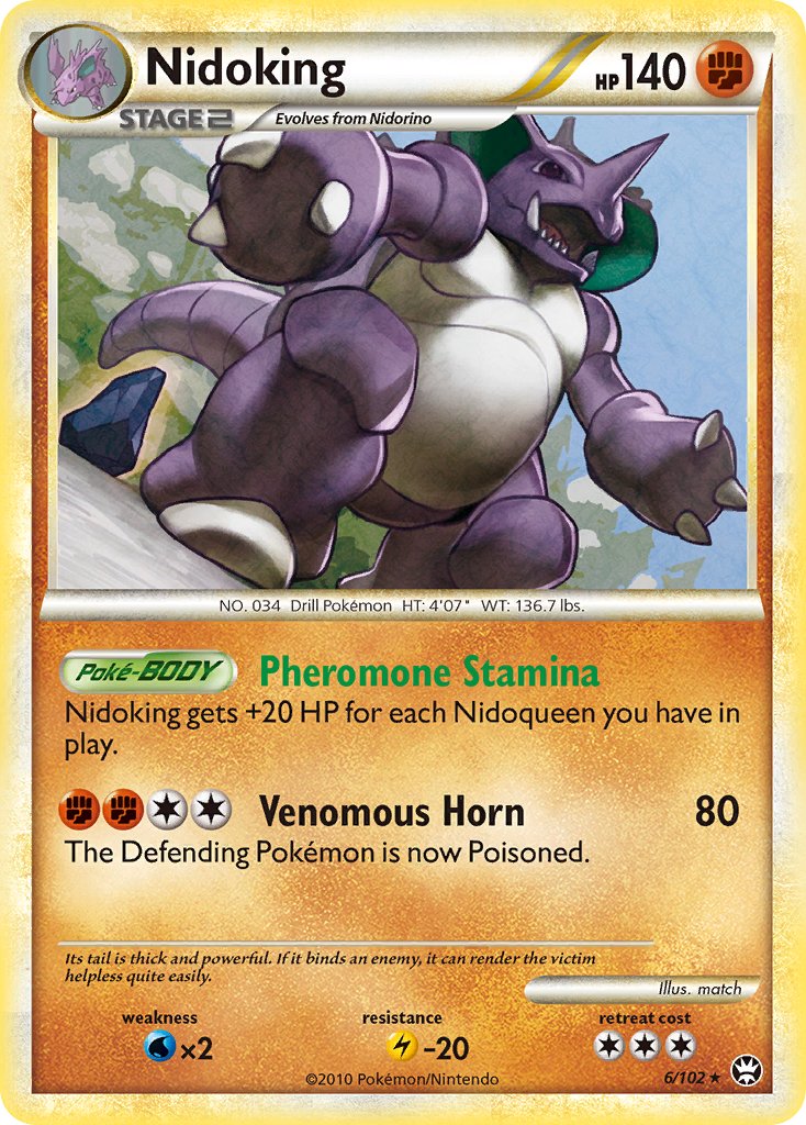 Nidoking (6/102) (Cracked Ice Holo) (Theme Deck Exclusive) [HeartGold & SoulSilver: Triumphant] | Exor Games Summserside