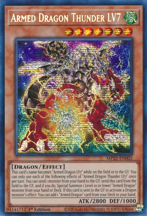 Armed Dragon Thunder LV7 [MP22-EN002] Prismatic Secret Rare | Exor Games Summserside