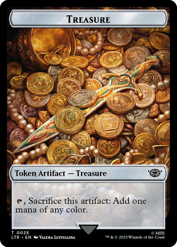 Treasure // Food (0022) Double-Sided Token (Surge Foil) [The Lord of the Rings: Tales of Middle-Earth Tokens] | Exor Games Summserside