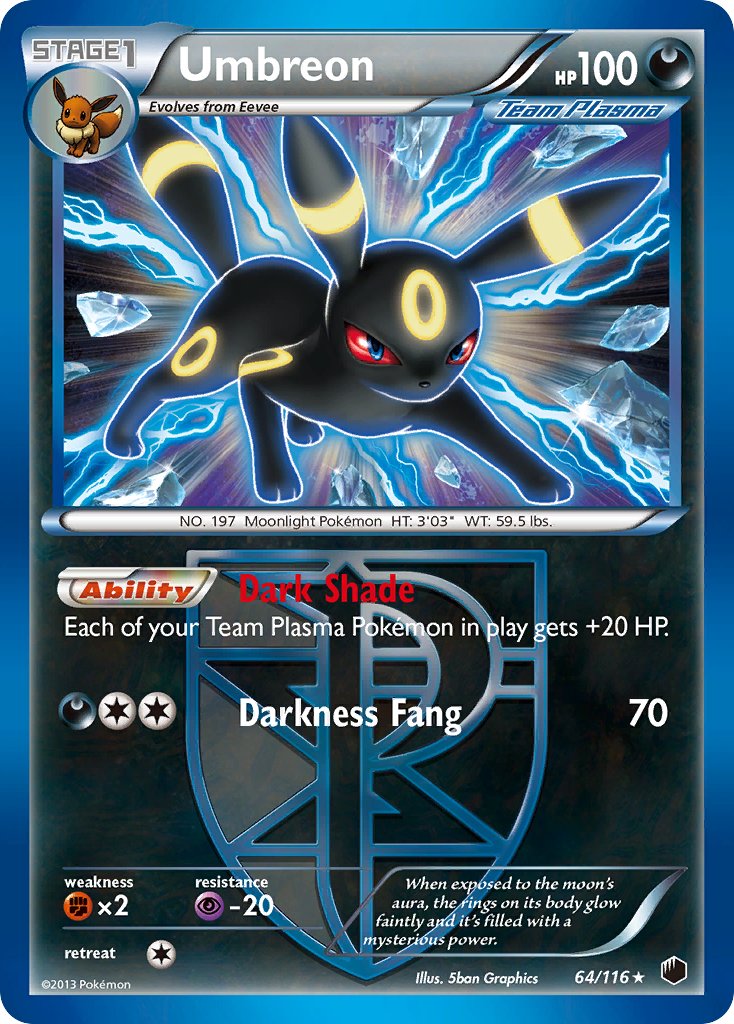 Umbreon (64/116) (Moltres Legendary Battle Deck) (Theme Deck Exclusive) [Black & White: Plasma Freeze] | Exor Games Summserside