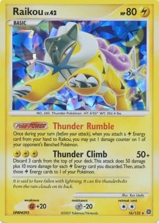 Raikou (16/132) (Cracked Ice Holo) [Diamond & Pearl: Secret Wonders] | Exor Games Summserside