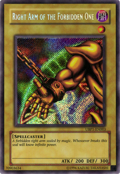 Right Arm of the Forbidden One [UBP1-EN003] Secret Rare | Exor Games Summserside