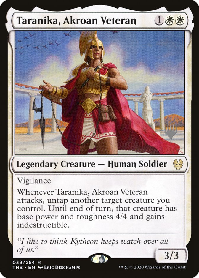 Taranika, Akroan Veteran (Promo Pack) [Theros Beyond Death Promos] | Exor Games Summserside