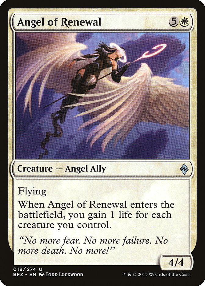 Angel of Renewal [Battle for Zendikar] | Exor Games Summserside